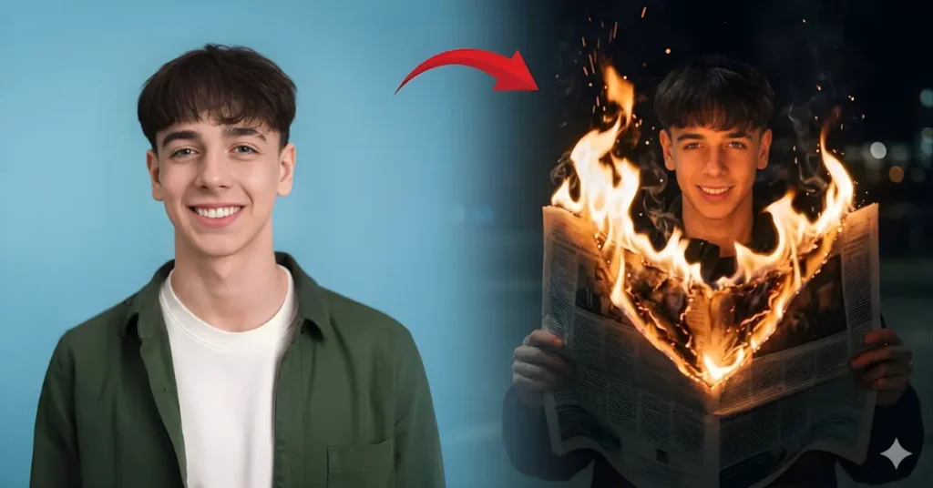 fire effect Gemini prompt for men