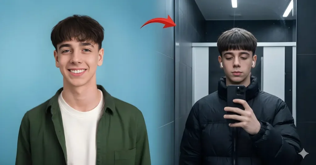 Ai mirorr selfie cinematic image