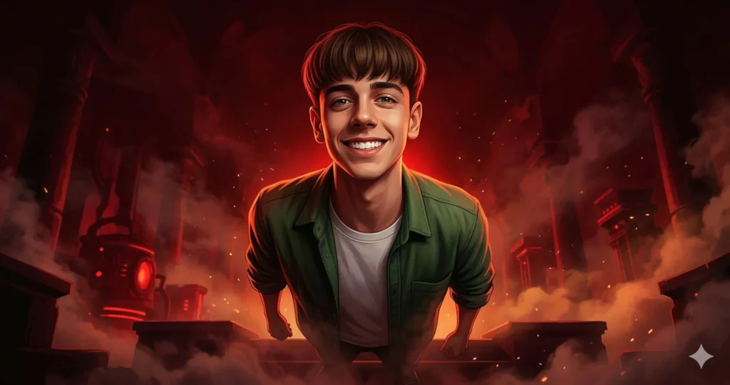 Low Angle Hero Cartoon AI Prompt for Men