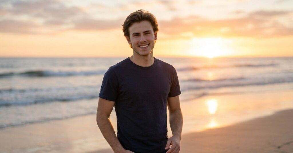 Golden Hour Park Portrait AI Prompt for Men